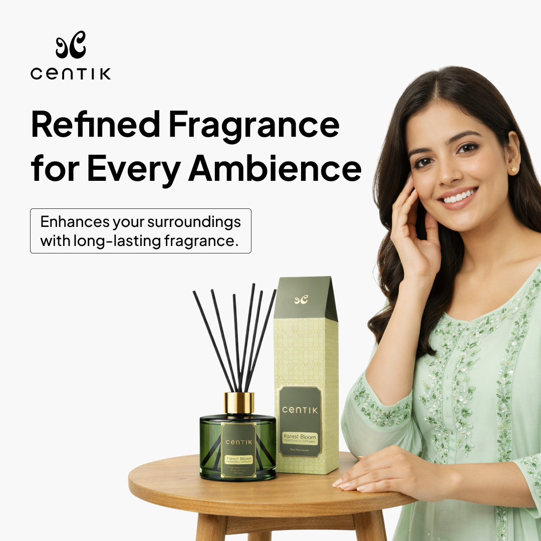 Centik Reed Diffuser | Forest Bloom | Luxury Long Lasting Scent | Alcohol Free