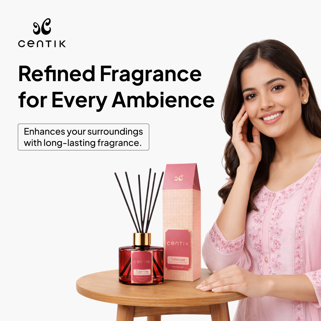 Centik Reed Diffuser | Luxury Tuberose | Luxury Long Lasting Scent | Alcohol Free