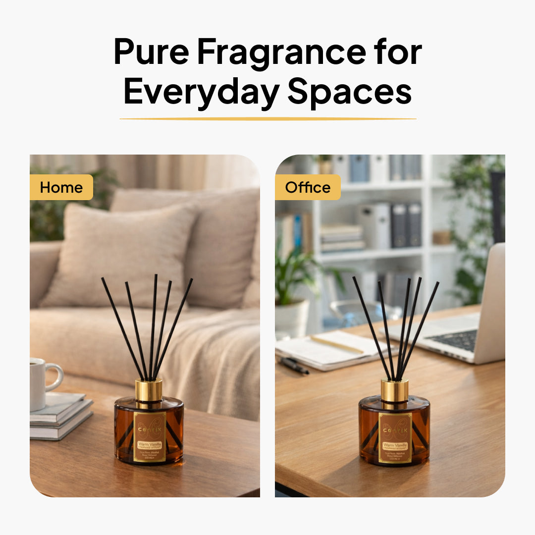 Centik Reed Diffuser | Warm Vanilla | Luxury Long Lasting Scent | Alcohol Free