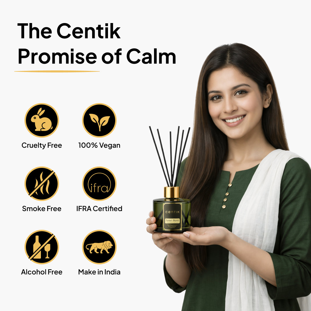 Centik Reed Diffuser | Forest Bloom | Luxury Long Lasting Scent | Alcohol Free