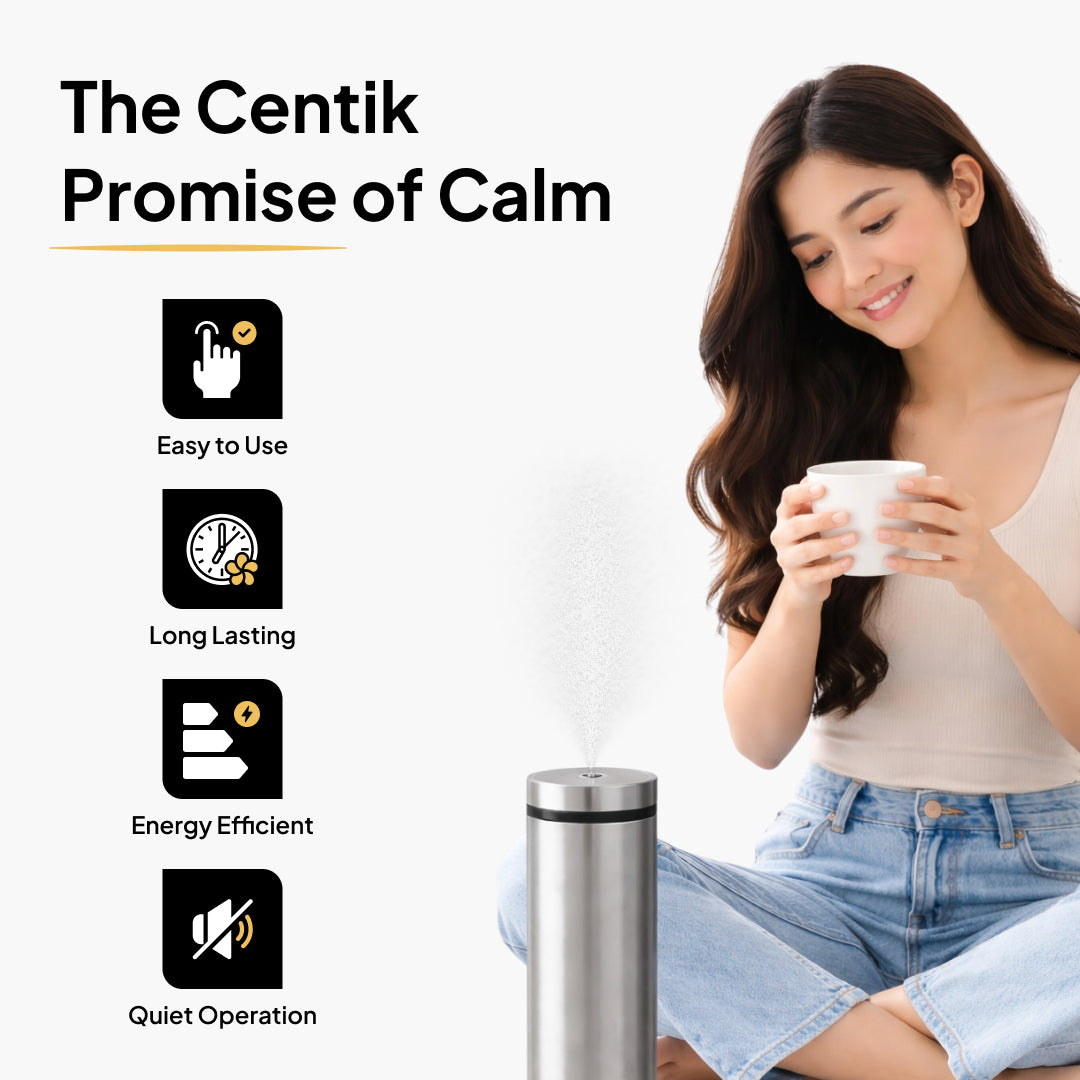 Centik Halo Smart Electric Aroma Diffuser - Bluetooth App Control & Modern Minimalist Home Fragrance